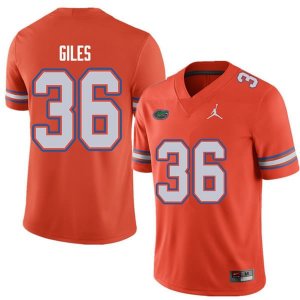 Men's Florida Gators #36 Eddie Giles NCAA Jordan Brand Orange Authentic Stitched College Football Jersey HWY8462BN